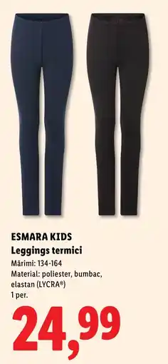 Lidl Esmara kids leggings termici Ofertă