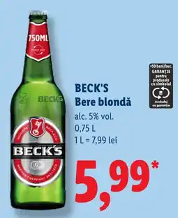 Lidl Beck's bere blondă Ofertă