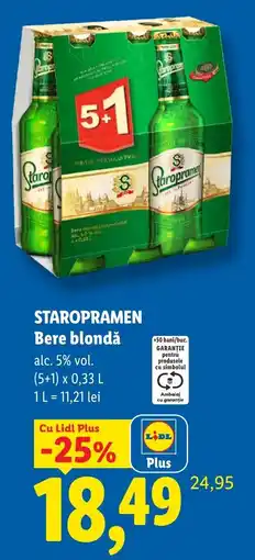 Lidl Staropramen Bere blondă Ofertă