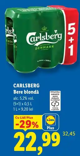 Lidl Carlsberg Bere blondă Ofertă