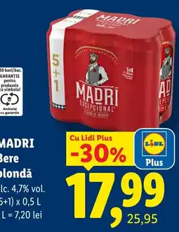 Lidl Madri bere blondă Ofertă