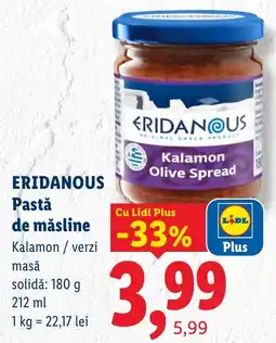 Lidl Eridanous pastă de măsline Ofertă