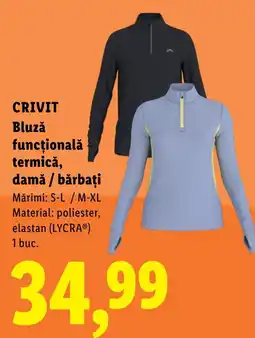 Lidl Crivit bluză funcțională termică Ofertă