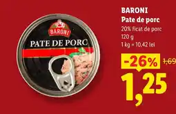 Lidl Baroni pate de porc Ofertă