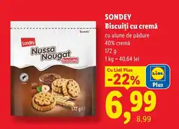 Lidl Sondey biscuiti cu cremă cu alune de pădure Ofertă