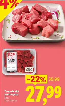 Lidl Carne de vită pentru gulaș Ofertă