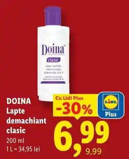 Lidl Doina Lapte demachiant clasic Ofertă