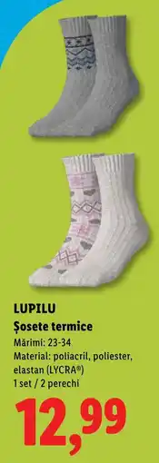 Lidl Lupilu șosete termice Ofertă