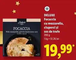 Lidl Deluxe focaccia cu mozzarella, ciuperci și sos de trufe Ofertă