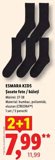 Lidl Esmara Kids Șosete fete / băieți Ofertă