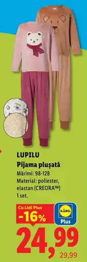 Lidl Lupilu pijama plușată Ofertă