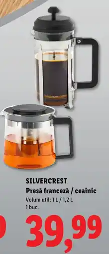 Lidl Silvercrest presă franceză / ceainic Ofertă