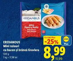 Lidl Eridanous mini rulouri cu bacon și brânză graviera Ofertă