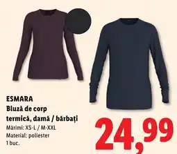 Lidl Esmara bluză de corp termică, damă / bărbați Ofertă