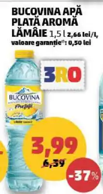 Penny BUCOVINA APĂ PLATĂ AROMĂ LĂMÂIE Ofertă