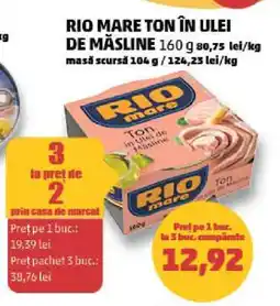 Penny RIO MARE TON ÎN ULEI DE MĂSLINE Ofertă