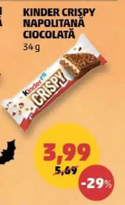 Penny KINDER CRISPY NAPOLITANĂ CIOCOLATĂ Ofertă