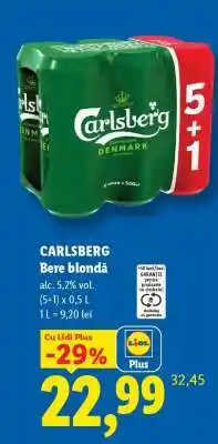 Lidl CARLSBERG Bere blondă Ofertă