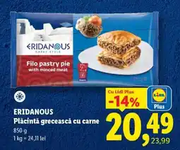 Lidl ERIDANOUS Plăcintă grecească cu carne Ofertă