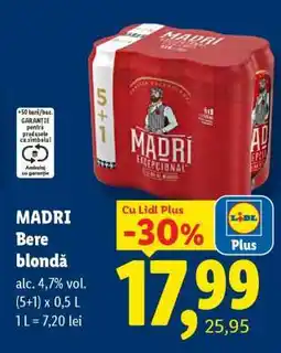 Lidl MADRI Bere blondă Ofertă