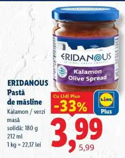 Lidl ERIDANOUS Pastă de măsline Ofertă