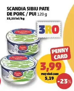 Penny Scandia Sibiu Pate de Porc / Pui 120g Ofertă