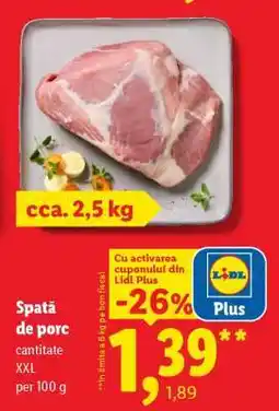 Lidl Spată de porc Ofertă