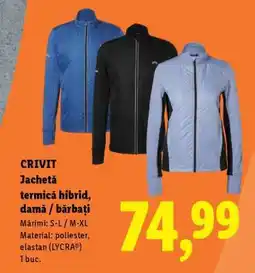Lidl CRIVIT Jachetă termică hibrid, damă / bărbați Ofertă