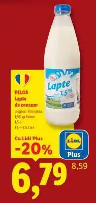 Lidl Pilos Lapte de consum Ofertă