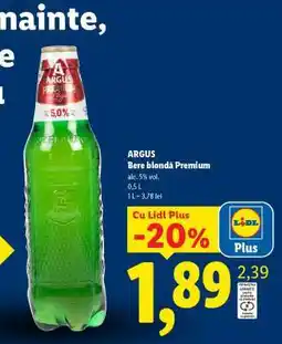 Lidl ARGUS Bere blondă premium Ofertă