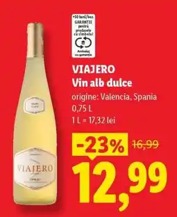Lidl Viajero Vin alb dulce Ofertă