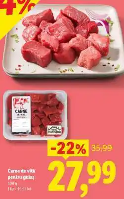 Lidl Carne de vită pentru gulaș Ofertă