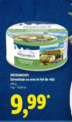 Lidl ERIDANOUS Sărmăluțe cu orez în foi de viță Ofertă