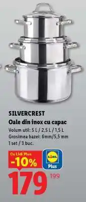 Lidl Silvercrest Oale din inox, cu capac Ofertă
