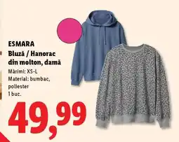 Lidl ESMARA Bluză / Hanorac din molton, damă Ofertă