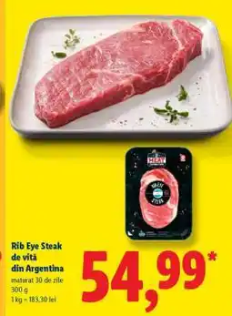 Lidl Rib Eye Steak de vită din Argentina Ofertă