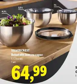 Lidl SILVERCREST Boluri din inox cu capac Ofertă