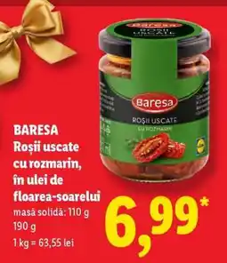 Lidl BARESA Roșii uscate cu rozmarin, în ulei de floarea-soarelui Ofertă