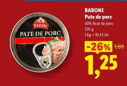 Lidl Baroni Pate de porc Ofertă