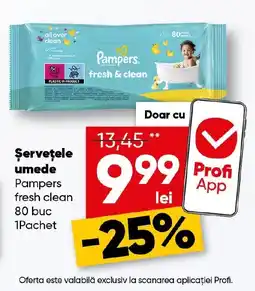 PROFI Pampers servetele umede fresh clean Ofertă