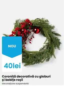 Pepco Coroniță decorativă cu globuri și bobite roșii Ofertă