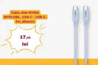 Myria cablu date usb-c - usb-c