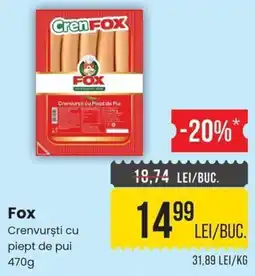 Mega Image Fox crenvurști cu piept de pui Ofertă