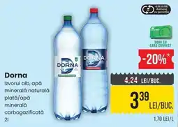 Mega Image Dorna izvorul alb, apă minerală naturală plată/apă minerală carbogazificată Ofertă