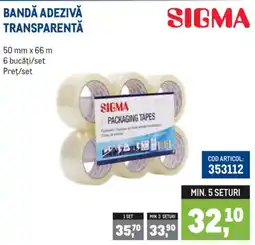 Metro Sigma bandă adezivă transparentă Ofertă