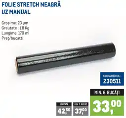 Metro Folie stretch neagră Ofertă