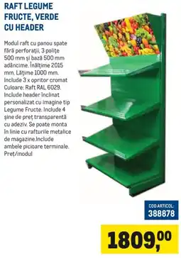 Metro Raft legume fructe verde cu header Ofertă
