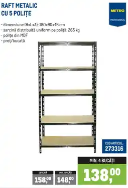 Metro Metro Professional raft metalic cu 5 polițe Ofertă