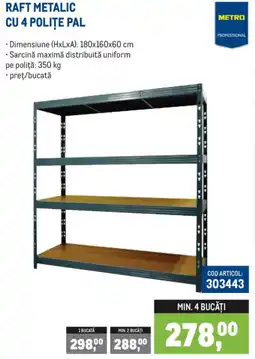 Metro Metro Professional raft metalic cu 4 polițe pal Ofertă
