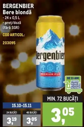 Metro Bergenbier Bere blondă Ofertă